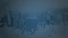 Cityscape with digital lock animation and notifications, Message Sent and Video Playing. Cybersecurity, communication, technology, data, network, digital transformation - Powered by Shutterstock - Get 15% off with code: PIKWIZARD15