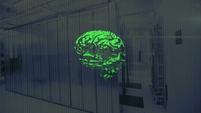 Digital brain with binary code animation over data center servers. Technology, innovation, artificial intelligence, cybersecurity, network, futuristic - Powered by Shutterstock - Get 15% off with code: PIKWIZARD15