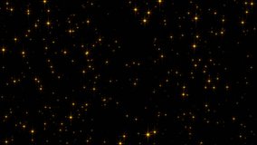 Abstract loop animation flickering glow gold star particles flying on black background. 4K 3D seamless looping gold bokeh particles dust fly in the air - Powered by Shutterstock - Get 15% off with code: PIKWIZARD15