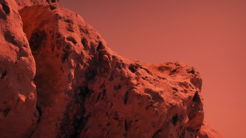 Mars Rock Formation Moving Shot