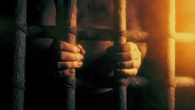 Prisoner Holds Bars In Dusty Sun Glow
 - Powered by Shutterstock - Get 15% off with code: PIKWIZARD15