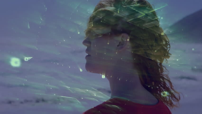 In school, person using animation with digital data overlay, futuristic concept. Technology, innovation, virtual reality, education, augmented reality, learning - Powered by Shutterstock - Get 15% off with code: PIKWIZARD15