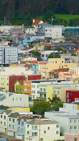 Aerial view of the magnificent Golden Gate Bridge. This bridge connects the San Francisco peninsula to Marin County. US route 101 and SR 1 full of cars. Red 8K.