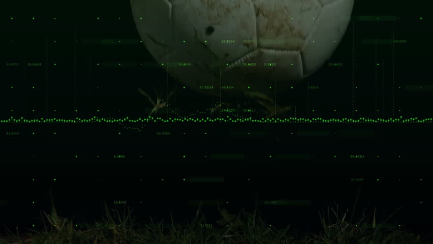 Animation of digital sound wave overlaying soccer ball on grass. Technology, soundwave, audio, sports, football - Powered by Shutterstock - Get 15% off with code: PIKWIZARD15