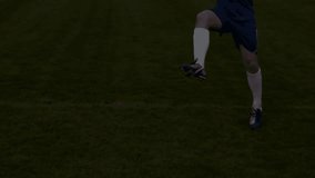 Soccer player kicking ball over financial data and graphs animation. Sports, finance, investment, analysis, athlete, statistics - Powered by Shutterstock - Get 15% off with code: PIKWIZARD15