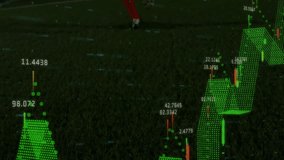 Animation of soccer ball on grass displaying digital data visualization overlay. technology, sports, data analysis, futuristic, field, motion - Powered by Shutterstock - Get 15% off with code: PIKWIZARD15