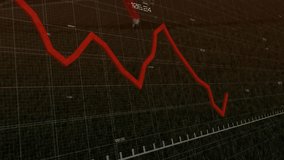 Animation of declining financial graph with soccer ball on green field background. Finance, decline, economy, sport, football, downturn - Powered by Shutterstock - Get 15% off with code: PIKWIZARD15