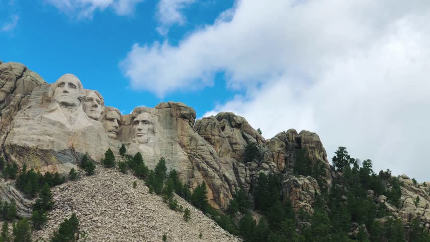 Mount Rushmore National Monument on a sunny summer day of July, South Dakota