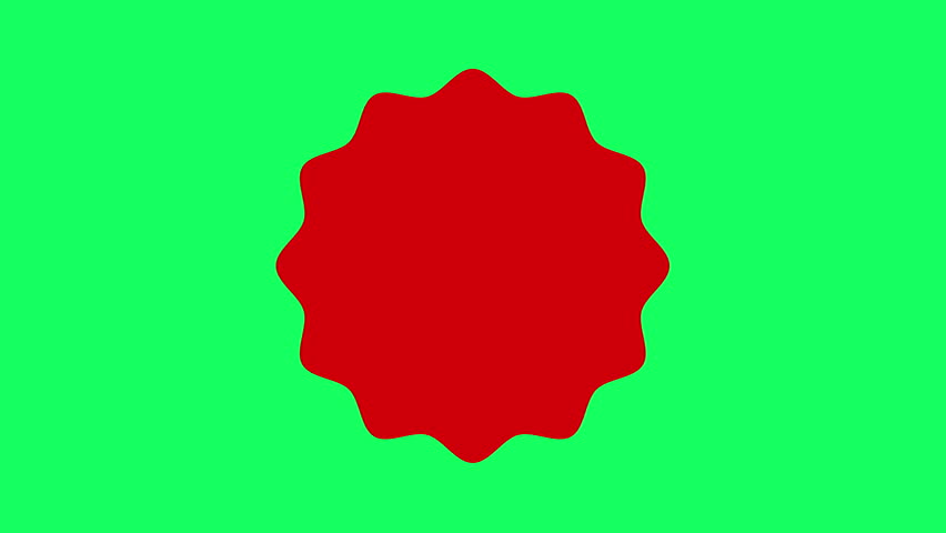 Blank promo sale sticker red starburst star label rotating. Promo sticker label icon. Star price tag or quality mark badge. 4K Chroma Key Seamless loop.