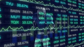 Football player in motion with animation of stock market data and financial graphs. Sports, finance, digital, movement, analytics, economics - Powered by Shutterstock - Get 15% off with code: PIKWIZARD15