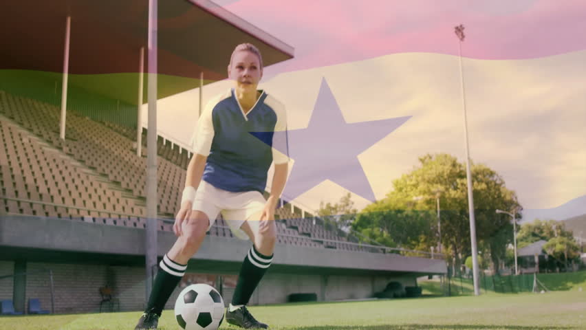 Preparing throw-in, soccer player in stadium with Ghana flag in background. Football, sports, athlete, competition, teamwork, national flag - Powered by Shutterstock - Get 15% off with code: PIKWIZARD15