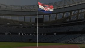 Waving Croatian flag in empty stadium with track and field animation. Sports, athletics, celebration, patriotism, support - Powered by Shutterstock - Get 15% off with code: PIKWIZARD15