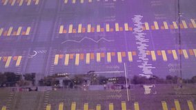 Running over animated financial graphs, soccer player focusing on data charts. Sports, finance, analytics, statistics, athlete, investment - Powered by Shutterstock - Get 15% off with code: PIKWIZARD15