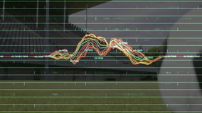 Soccer player with ball on field over financial data graph animation. Sports, finance, analytics, growth, statistics, investment - Powered by Shutterstock - Get 15% off with code: PIKWIZARD15