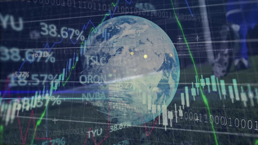 Globe with financial graphs and data processing animation over digital background. Finance, data analysis, technology, investment, economy, global - Powered by Shutterstock - Get 15% off with code: PIKWIZARD15