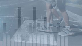 Walking on street, children with animation of financial data charts overlay. Finance, investment, economics, stock market, technology, growth - Powered by Shutterstock - Get 15% off with code: PIKWIZARD15