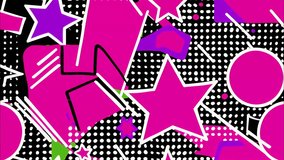 Seamless looping cartoon-style backgrounds with bold doodles, Memphis patterns, and pop-art elements. Inspired by comics, retro 80s-90s, abstraction, and modern minimalism.  - Powered by Shutterstock - Get 15% off with code: PIKWIZARD15