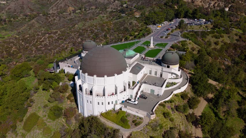 Cinematic Aerial Orbit of Griffith Observatory in Los Angeles