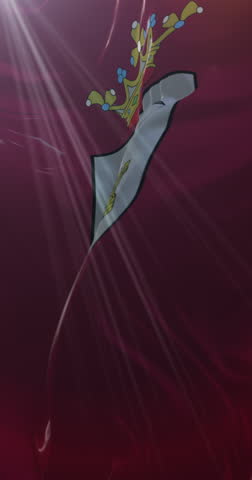 Flag of the spanish city of Albacete in Castilla La Mancha, Spain - Loop. 4K Vertical