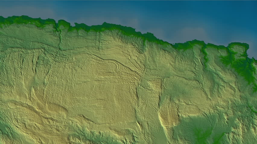 Saint Ann region, Jamaica, extruded. Physical map