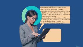 Motion trend collage video of serious businesswoman hold tablet hacker diagram - Powered by Shutterstock - Get 15% off with code: PIKWIZARD15