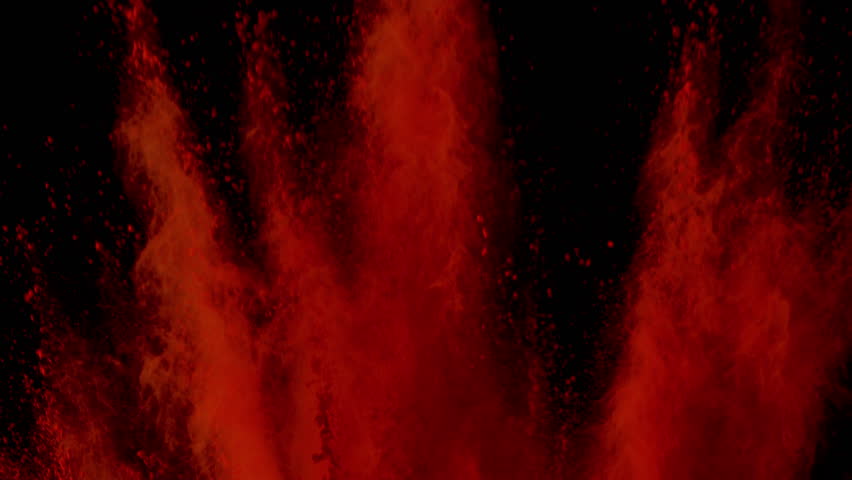 Super Slow Motion Shot of Red Color Powder Background at 1000fps.