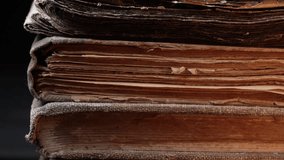 Aged Book Spines In Macro. Vintage Texture, Timeworn Details. Frayed edges pages - Powered by Shutterstock - Get 15% off with code: PIKWIZARD15
