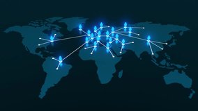 Subscribers Number Rising Over the World Illustration. Global Social Network Growing Process 3d Animation. Population Increase on Earth Map. Business People Cooperation, Connection, Communication 4k. - Powered by Shutterstock - Get 15% off with code: PIKWIZARD15