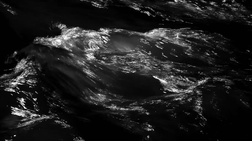 A wild and dangerous torrent in black and white