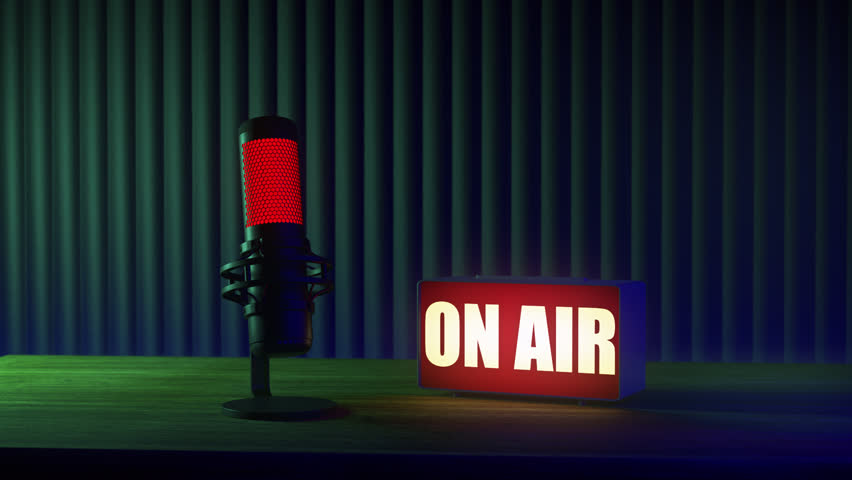 Professional Microphone and On Air Sign ,Animation.Full HD 1920×1080