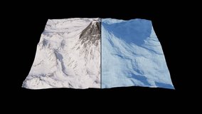 Human Vision vs. Computer Vision. Example: Snow mountain. Seamless loop. 3D rendering. Black background. - Powered by Shutterstock - Get 15% off with code: PIKWIZARD15