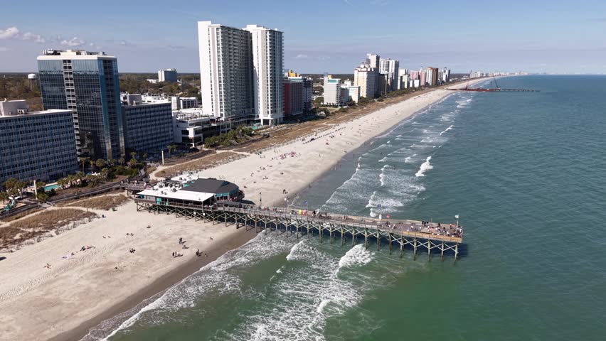 myrtle beach pier sun fun waves sea