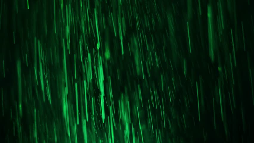 Matrix Style Falling Green Light Particles