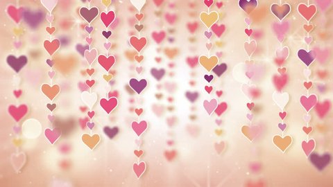 dangling pink hearts loopable background