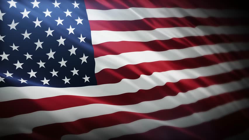 United States of America flag waving in the wind - waving flag of USA video
