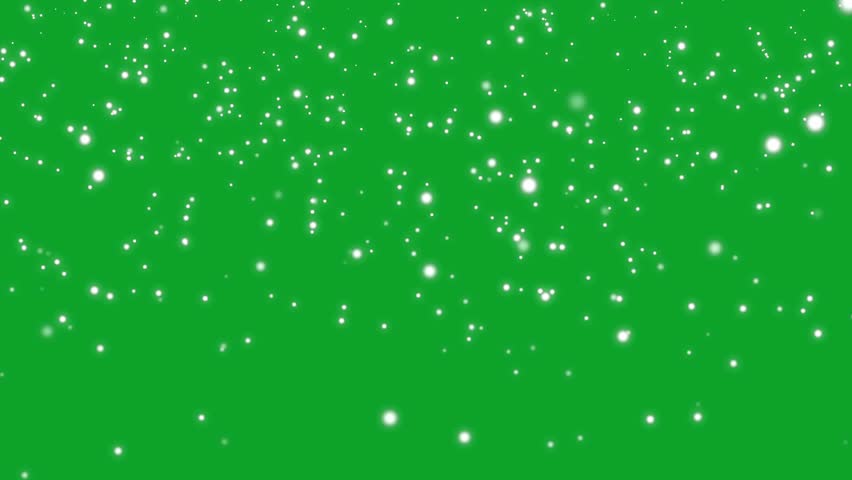 Snow falling down slowly 4K animation on Green screen. Christmas falling snow. Snowfall in holidays on chroma key background.