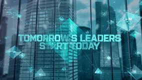Tomorrows Leaders Start Today. Businessman Working in Office among Skyscrapers. Hologram Concept - Powered by Shutterstock - Get 15% off with code: PIKWIZARD15