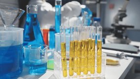 Scientist analyze biochemical samples in advanced scientific laboratory. Medical professional use microscope look microbiological developmental of viral. Biotechnology research in science lab. - Powered by Shutterstock - Get 15% off with code: PIKWIZARD15