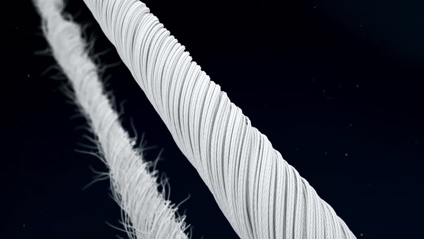 Comparison of the latest cotton thread and ordinary cotton thread, tensile strength, winding of textile thread to produce thick cotton thread, producing soft and flowing fabrics, 3D animation.