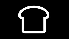 Icon bread slice is distorted. Glitch. Noise, chromatic aberration, geometric distortion. Transparent background, looped. In-Out looped. Alpha BW at the end - Powered by Shutterstock - Get 15% off with code: PIKWIZARD15