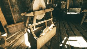 A wooden toolbox filled with various tools sits in a rustic workshop. Sunlight streams through the windows, highlighting the grain of the wood and creating a warm atmosphere. - Powered by Shutterstock - Get 15% off with code: PIKWIZARD15
