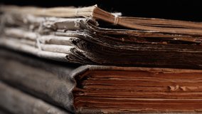 Aged Book Spines In Macro. Vintage Texture, Timeworn Details. Frayed edges pages - Powered by Shutterstock - Get 15% off with code: PIKWIZARD15