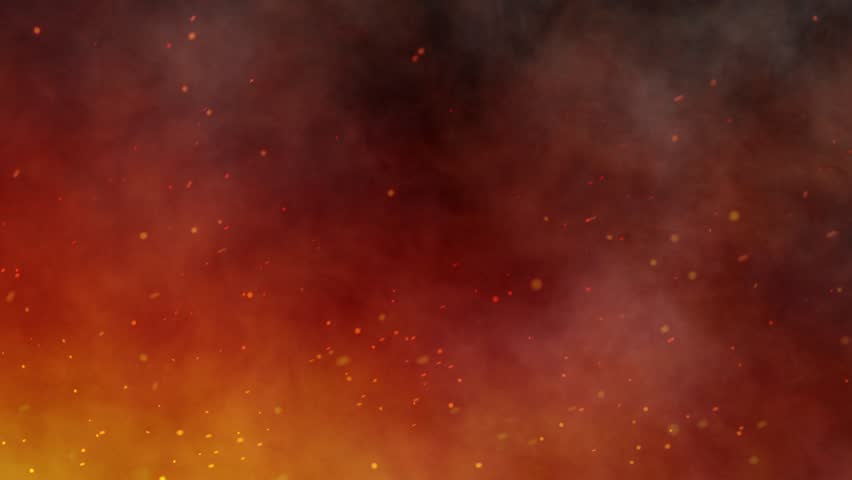 Fiery turbulence: seamless animation of radiant heat, billowing smoke and glowing embers in a dynamic inferno