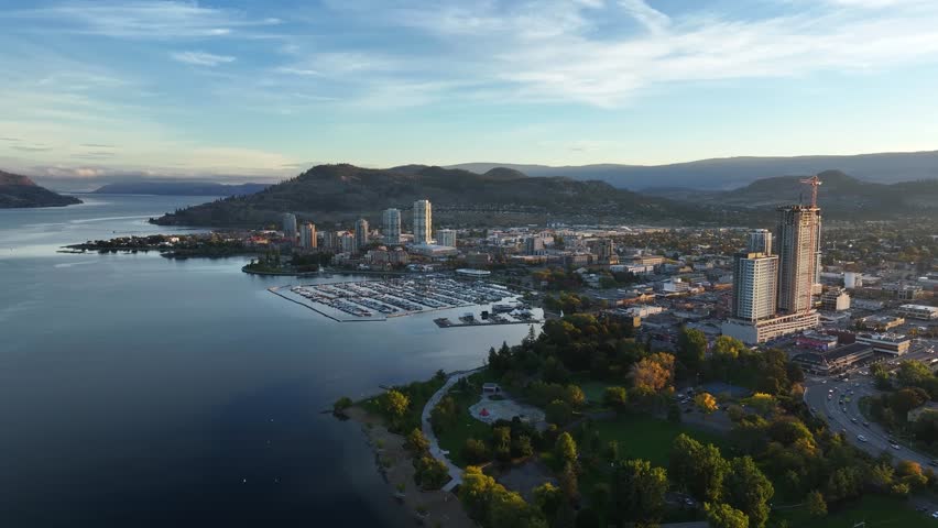 Downtown and City Park in Kelowna BC, Canada