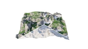 Seasonal texture animation of mountain terrain. Concept of different in nature’s palette. Seamless loop. 3D rendering. white background - Powered by Shutterstock - Get 15% off with code: PIKWIZARD15