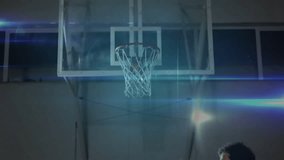 Interacting with digital network connections, two basketball players in animated scene. technology, animation, connectivity, athletes, teamwork, virtual - Powered by Shutterstock - Get 15% off with code: PIKWIZARD15