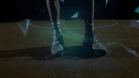 Basketball player with animation of digital globe and network connections. Sports, athlete, technology, futuristic, innovation - Powered by Shutterstock - Get 15% off with code: PIKWIZARD15