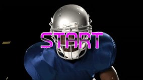 American football player in blue jersey celebrating with confetti and animation. Athlete, touchdown, victory, celebration, sportsmanship, championship - Powered by Shutterstock - Get 15% off with code: PIKWIZARD15