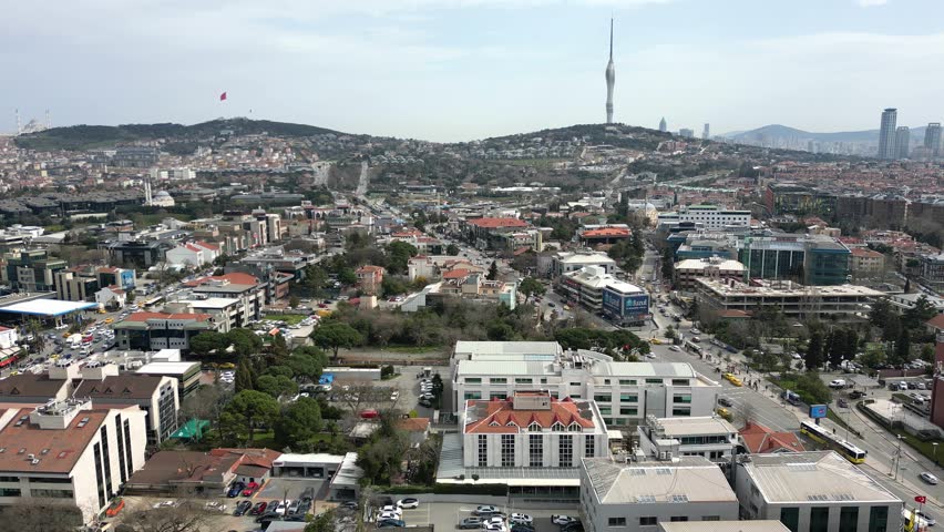 Istanbul, Turkey, March 20, 2025, Istanbul panoramic aerial view