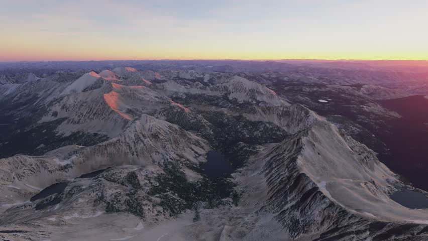 3D - Aerial shot of Castle Peak in the White Cloud Mountains. Idaho. United States